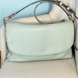 Kate Spade Mint Green Shoulder Bag with Silver Hardware
